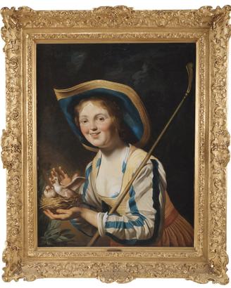 Gerrit Van Honthorst (seguace),Pastorella con Nido