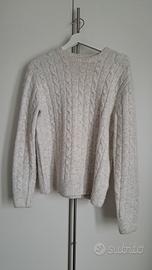 maglione intrecciato bianco