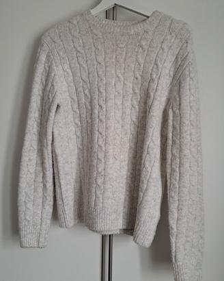 maglione intrecciato bianco