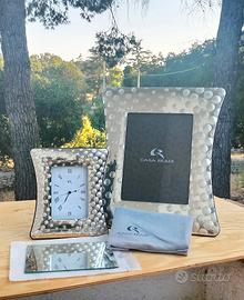 Set cornice e orologio argento Casa Reale