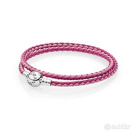 Bracciale Pandora Intrecciato Doppio Rosa cm38