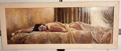 Poster su tavola con cornice legno 138x48