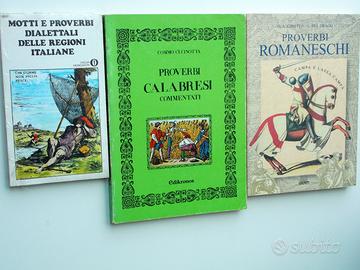3 libri - PROVERBI DIALETTI ITALIANI MOTTI