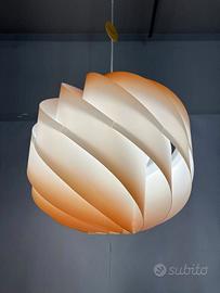 Lampadario moderno Globe D.40 arancione/bianco