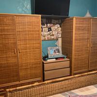 Camera da letto completa in vimini