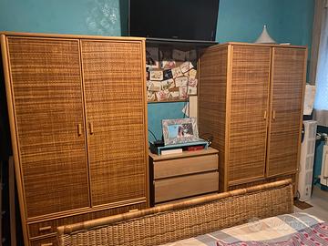 Camera da letto completa in vimini