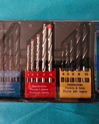 Set punte trapano metallo legno muro 16 pezzi