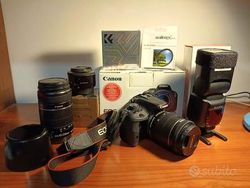 Kit Canon EOS 100D + 3 Obiettivi + accessori