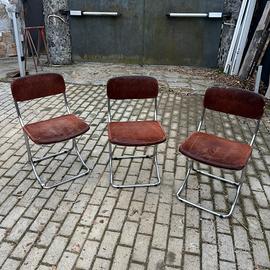 Tre Sedie Vintage In Acciaio anni 70