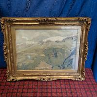 Antico dipinto ad olio su tela completo di cornice