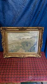 Antico dipinto ad olio su tela completo di cornice