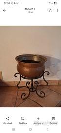 vaso rame e ferro battuto