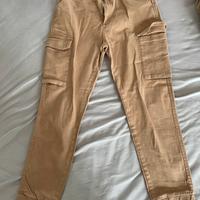 Pantaloni beige cargo donna
