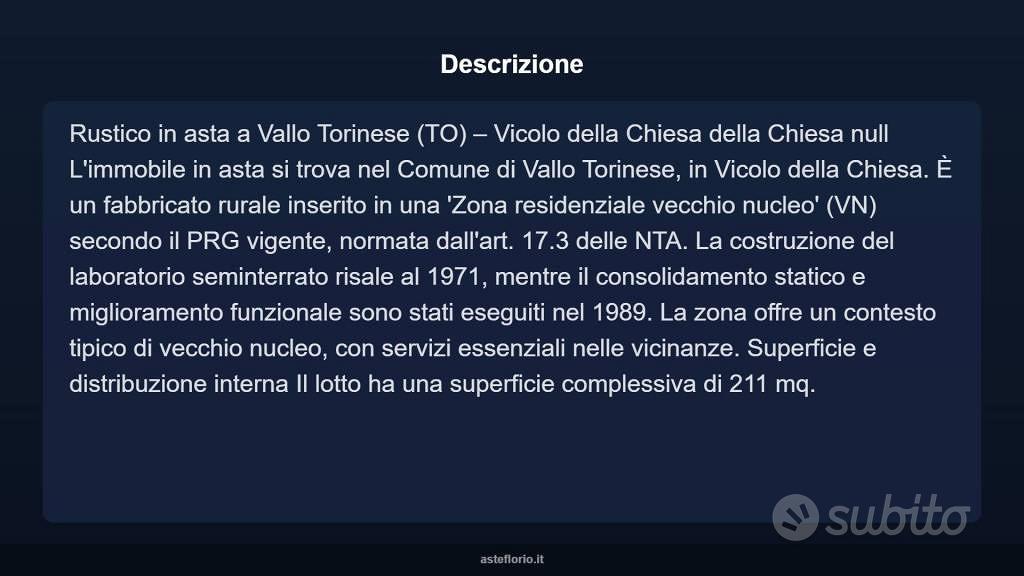 Immobile in asta di 211 m² a Vallo Torinese - Vista 4