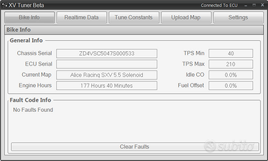 XV TUNER SOFTWARE RIMAPPATURA ECU APRILIA SXV RXV