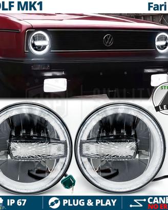 FARI Full LED Per VW GOLF MK1 Angel Eyes OMOLOGATI