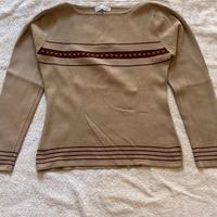 Maglia Intrama beige con righe marroni