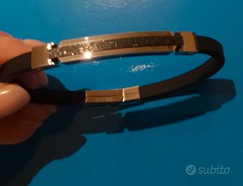 Braccialetto in caucciù e acciaio s.steel