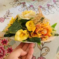 Piattino composizione fiori finti