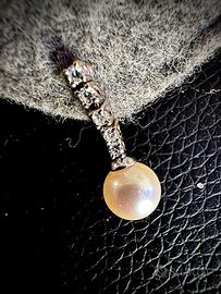 Damiani Orecchini Oro Bianco Perle e 10 Diamanti