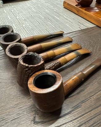 5 Pipe Superba Genuine Briar + Rastrelliera