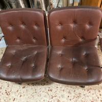 Divano e poltrone Set 3 pz Metallo cromato e pelle
