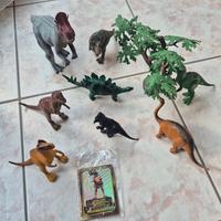 Set dinosauri, 8 animali con albero e carte 