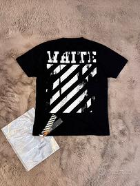 Black diagonal WHITE tee - Off-White
