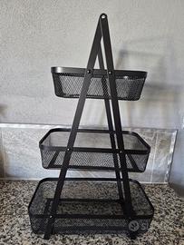 porta frutta in metallo nero nuovo 