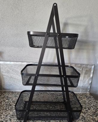 porta frutta in metallo nero nuovo 