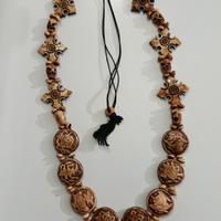 Collana tibetana in vero osso intagliato simboli b