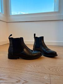 Stivaletti Chelsea FRAU in Pelle Nera tg 38