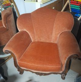 poltrona vintage tipo chippendale 