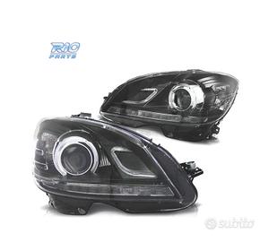 FARI MERCEDES CLASSE C W204 07-11 FONDO NERO LUCE 