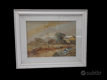 Quadro Dipinto a Mano Paesaggio di Campagna