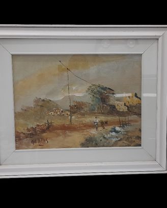 Quadro Dipinto a Mano Paesaggio di Campagna