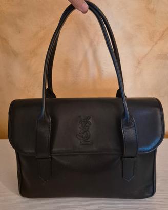 Borsa Yves Saint Laurent in pelle nera doppio mani