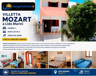 Settembre a Lido Marini 6posti 3Camere Posto Auto
