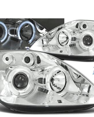 FARI PER FORD FIESTA MK6 02-05 OCCHI ANGEL CROMATI