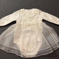 Vestito battesimo bambina pizzo e tulle