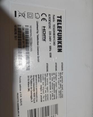 Ricambi per Tv Lcd Telefunken Modello TE32265B301C