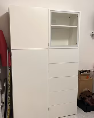 Mobile IKEA BESTÅ 120x40x192 cm bianco con vetrina
