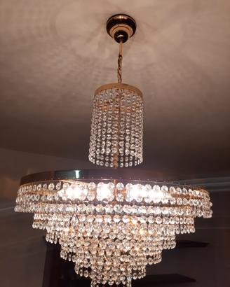 Lampadario da sala, con cristalli