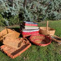 Cesti in paglia e vimini