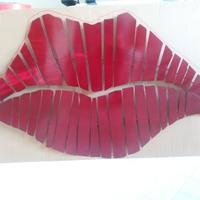 Labbra - Quadro in metallo, scultura da parete