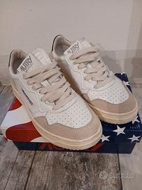 AUTRY MEDALIST LOW LEATHER/SUEDE WHT/BLUE 38