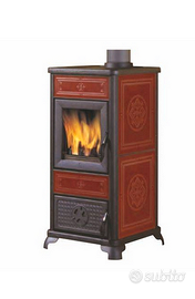 Italiana Camini Stufa a legna DAFNE bordeaux 7,2kW