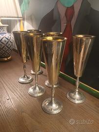 set di calici in argento placcato