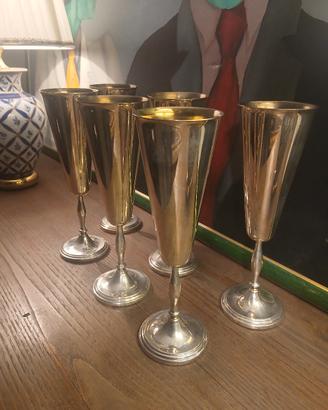 set di calici in argento placcato
