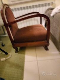 Coppia poltrone Decò in palissandro.